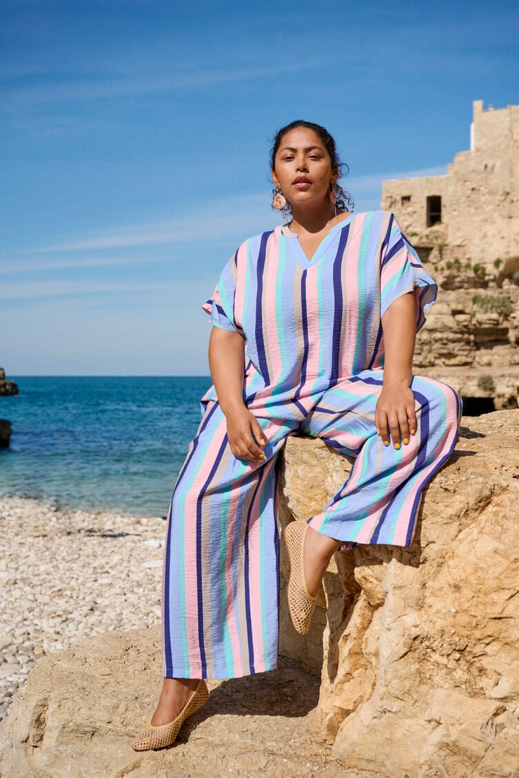 Pastel gestreepte set, , Model