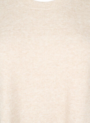 ZizziGebreid vest met geribbelde randen, Simply Taupe Mel., Packshot image number 2