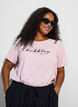 T-shirt met print, Roze, Model image number 0
