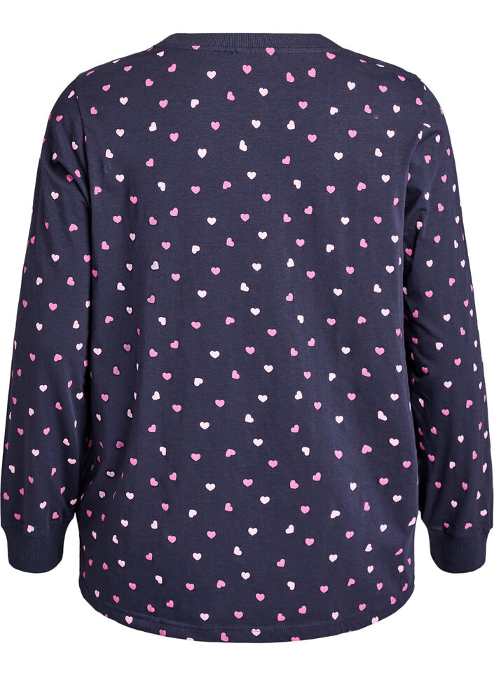 Bedrukte nachttop, Blauw, Packshot image number 1