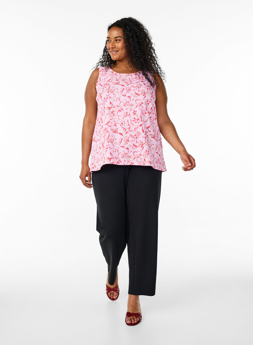 FLASH - Mouwloze top met textuur, Rood, Model image number 1