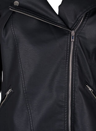 ZizziImitatieleer bikerjack, Black, Packshot image number 2