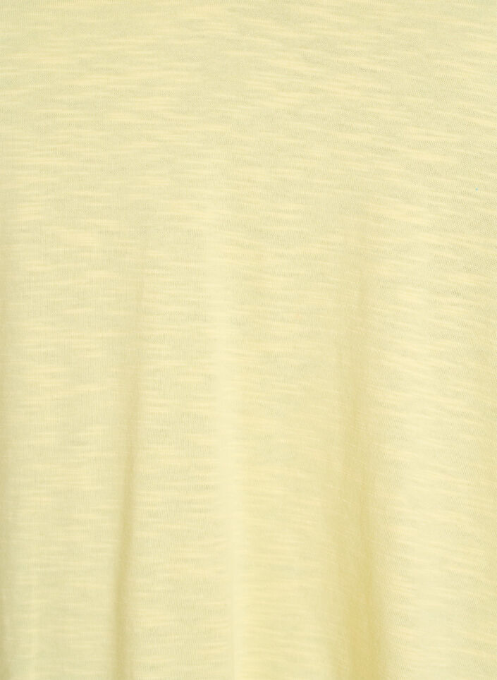 T-shirt basique &agrave; manches courtes et col en V, Jaune clair, Packshot image number 2