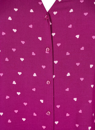 ZizziViscose nachtblouse met hartjesprint, Rood, Packshot image number 2