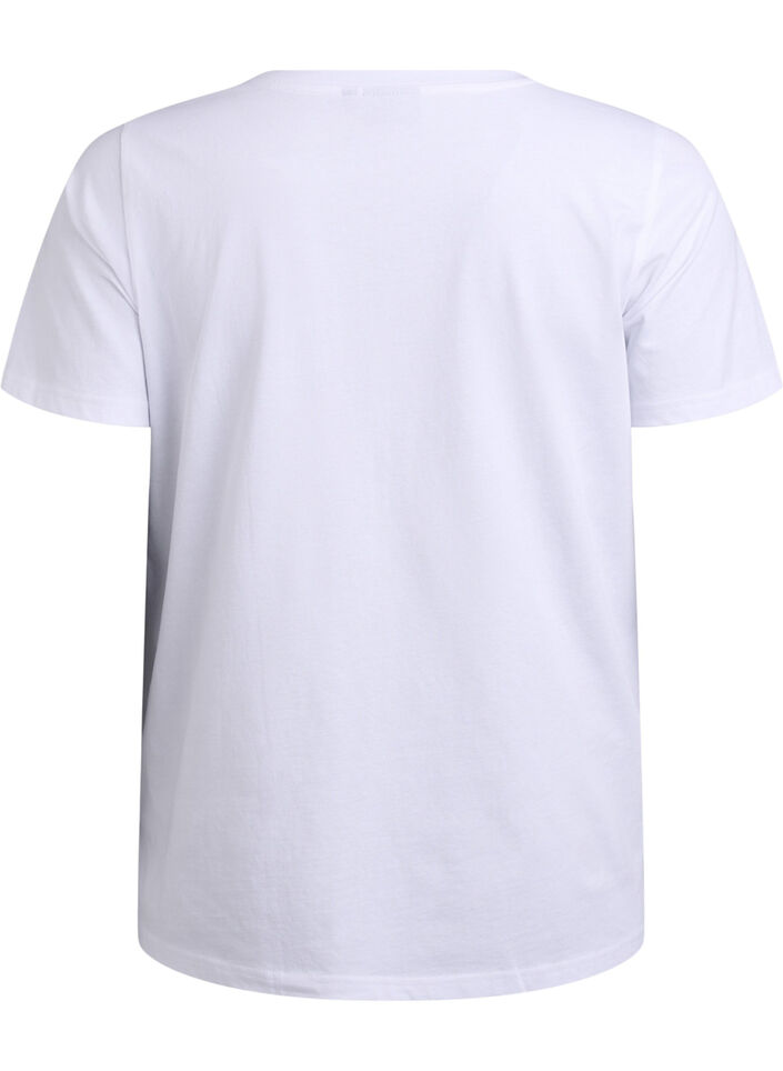 T-shirt met luipaardprint, Bright White w. Leo, Packshot image number 1
