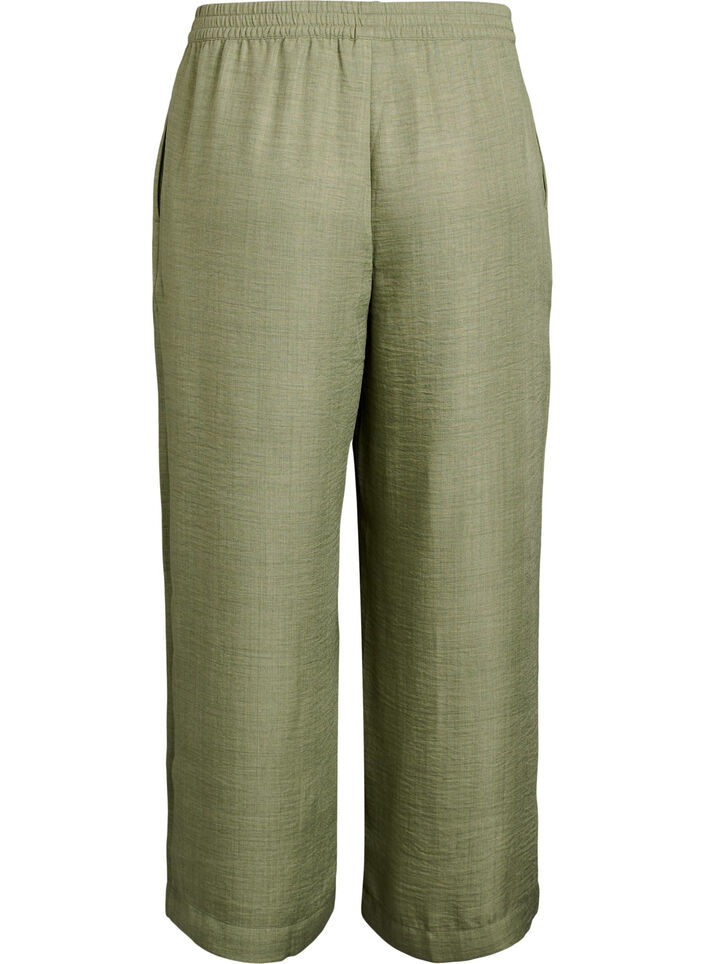 Losse broek met elastische tailleband en zakken, Groen, Packshot image number 1