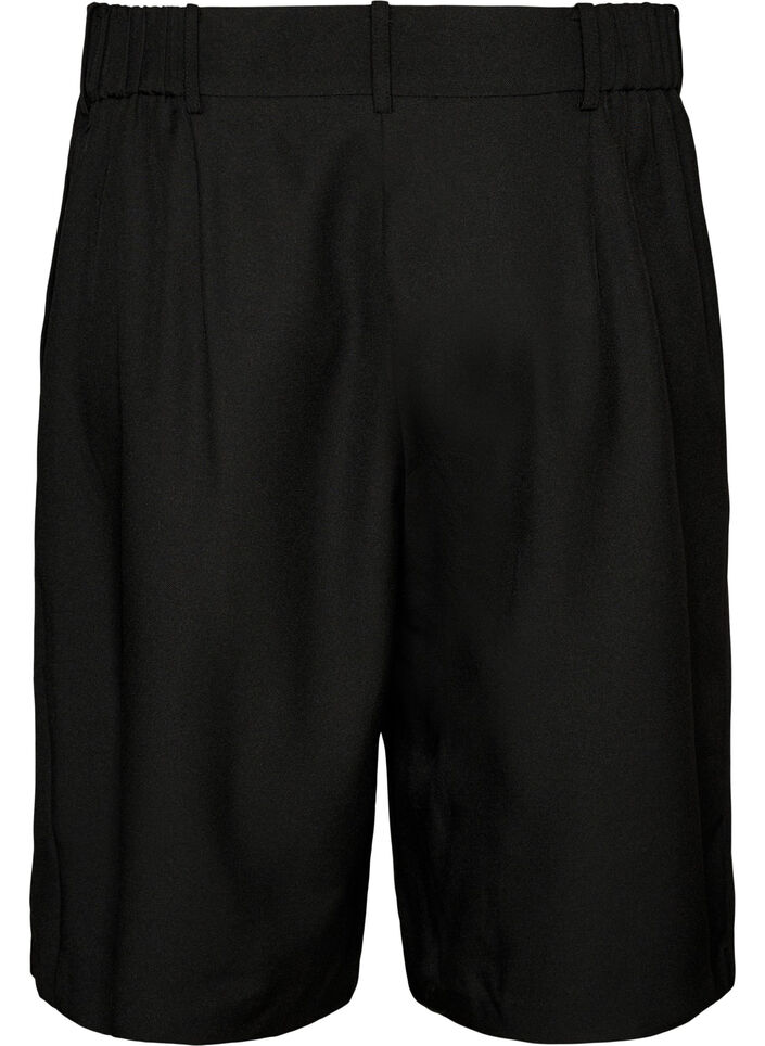 Losse Bermuda-shorts met hoge taille, Zwart, Packshot image number 1