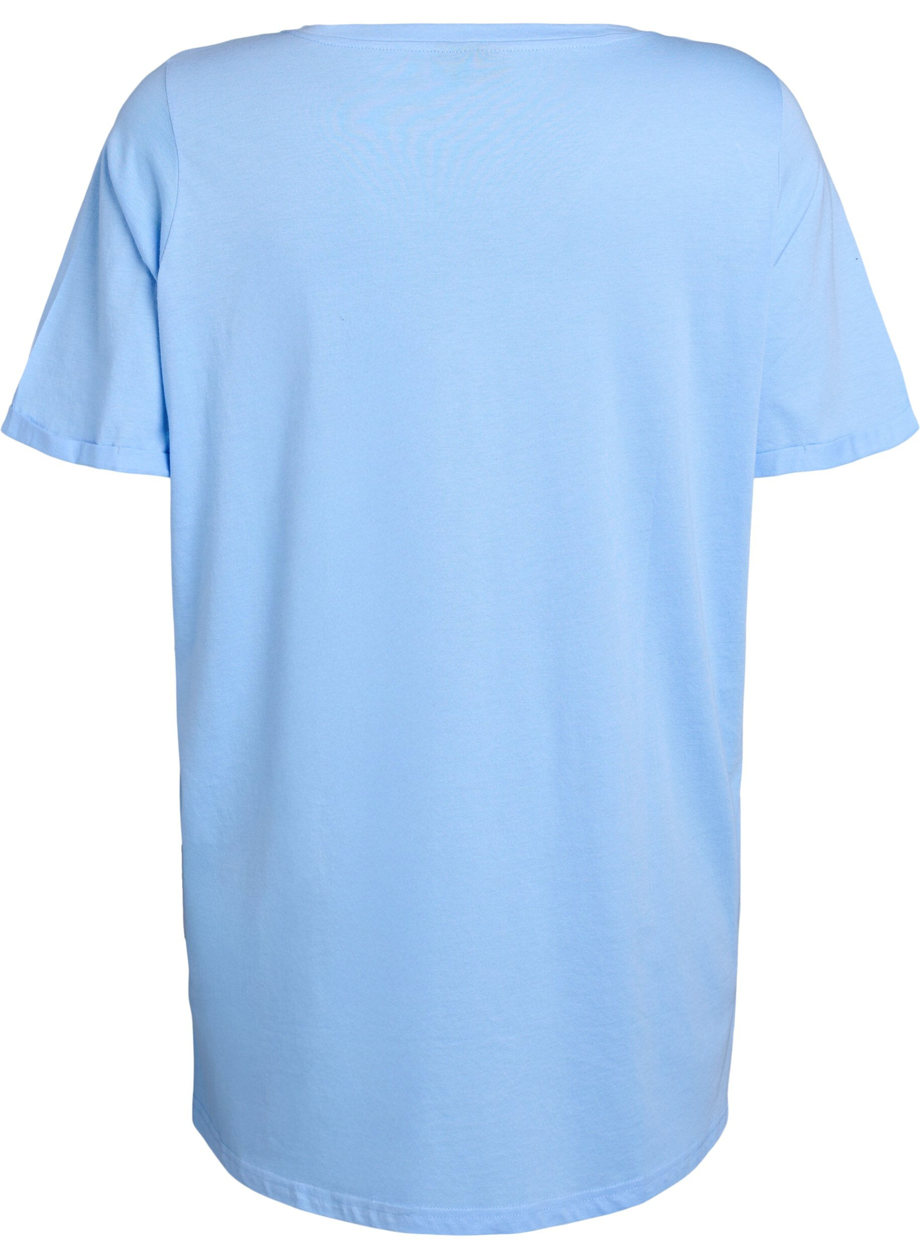 ZizziEnkelkleurig oversized T-shirt met V-hals, Blauw, Packshot image number 1