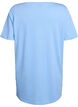 Enkelkleurig oversized T-shirt met V-hals, Blauw, Packshot image number 1