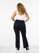 Ellen bootcut jeans met hoge taille, Zwart, Model image number 1