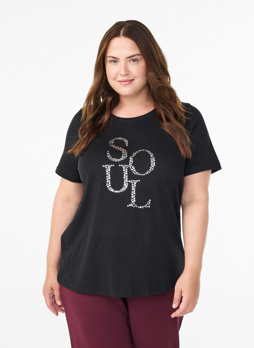 FLASH - T-shirt met print, Zwart, Model image number 0
