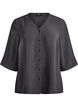 Shirtblouse met V-hals en 3/4 mouwen, Grijs, Packshot image number 0