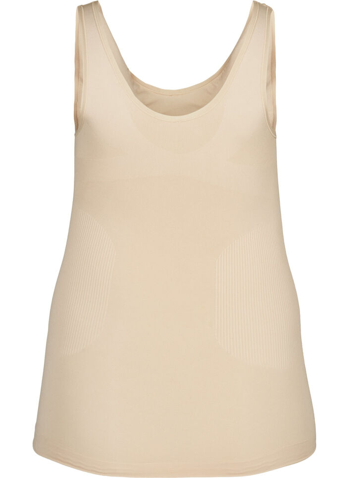 Shapewear top met brede bandjes, Beige, Packshot