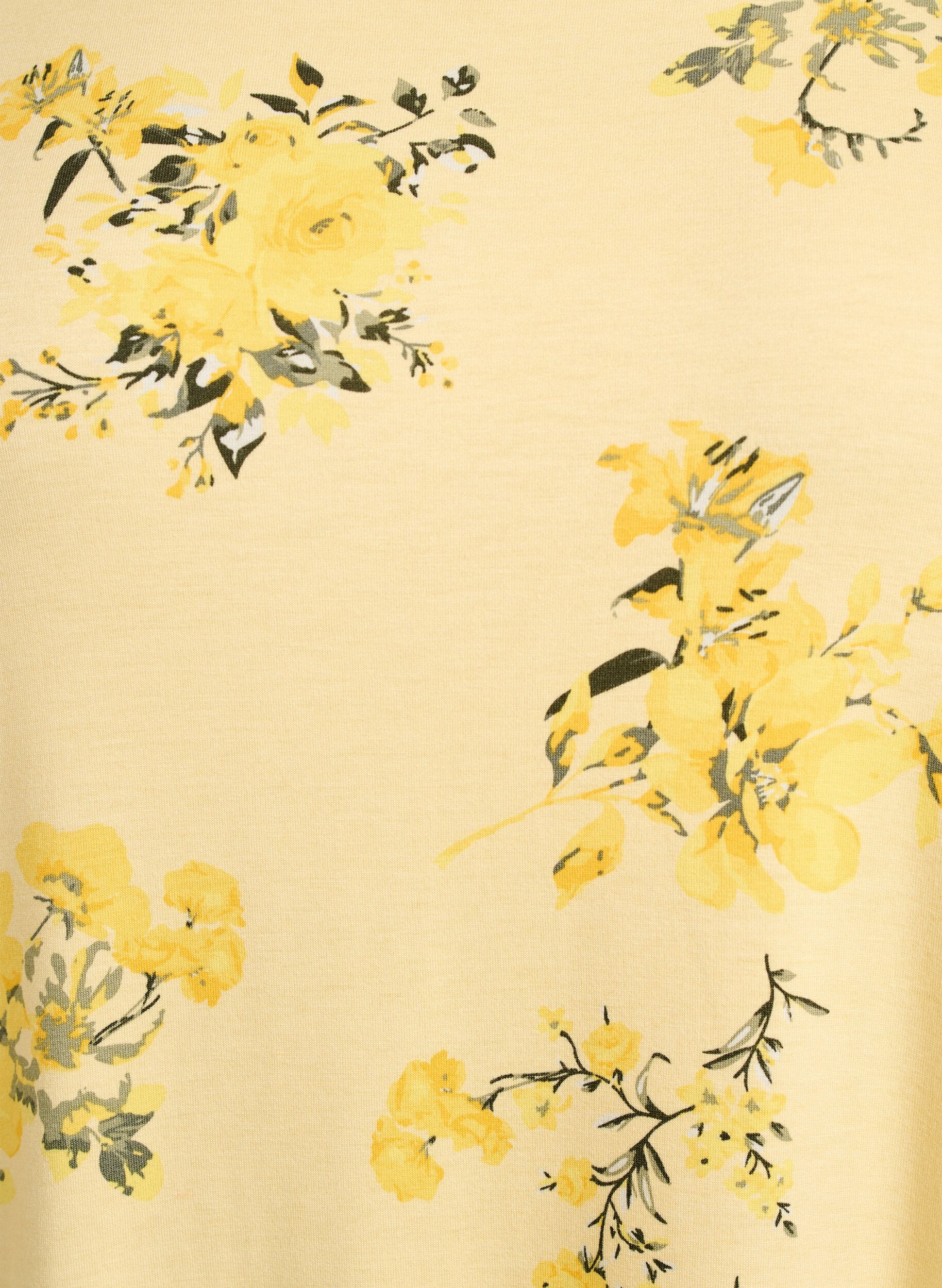 ZizziT-shirt met bloemenprint, Geel, Packshot image number 2