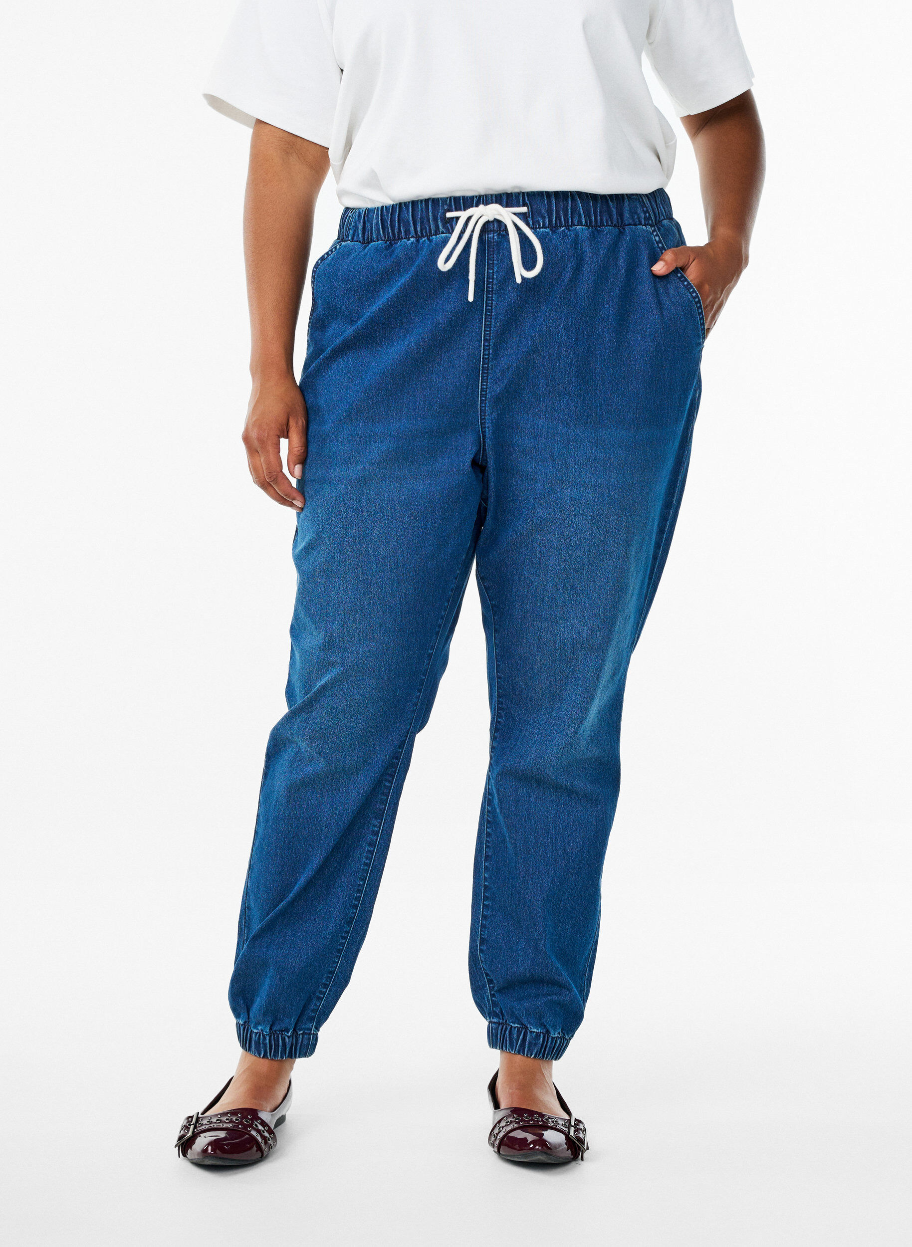 ZizziDenim joggers met zakken, Blauw, Model image number 3