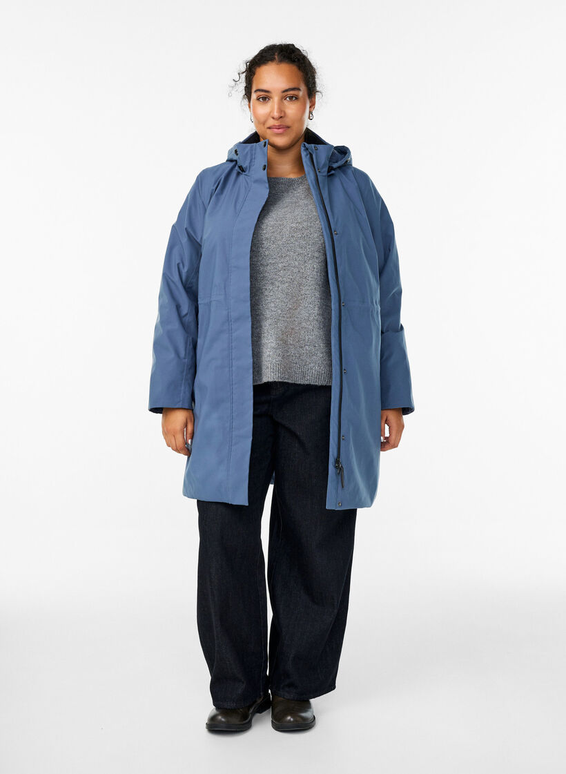 Functionele gewatteerde winterparka, Blauw, Model image number 1