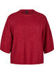 Geribde trui met 3/4 mouwen, Rood, Packshot image number 0