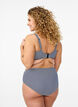 Bikinibroekje met gestreepte textuur en normale taille, Blauw, Model image number 1