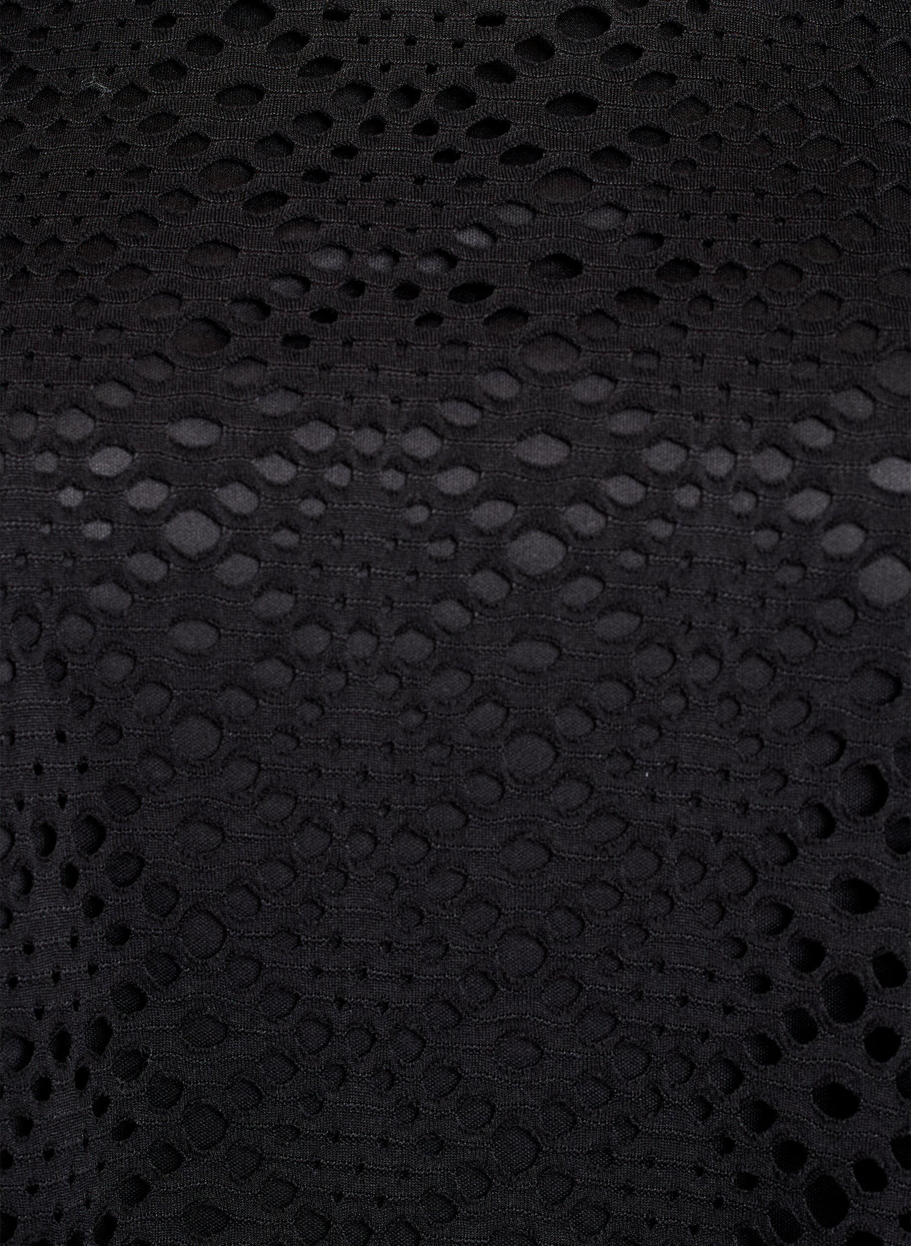 Zizzi Robe mi-longue avec motif ajour&eacute; et manches courtes, Noir, Packshot image number 2