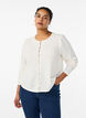 Blouse met structuurpatroon en knoopsluiting, Vanille, Model image number 0