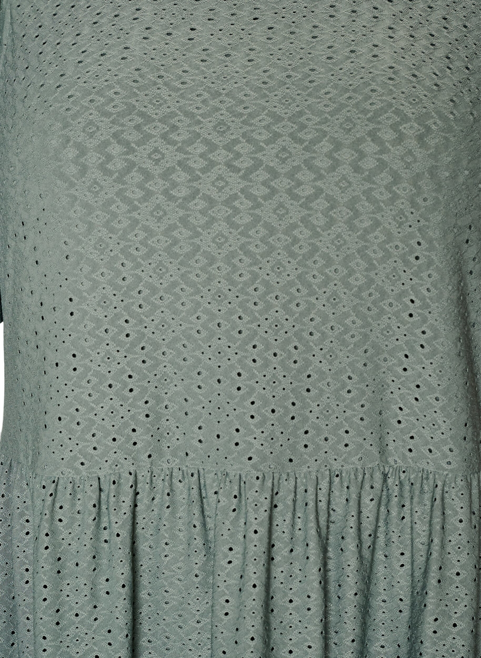 ZizziKorte jurk met kantpatroon en gelaagde rok, Groen, Packshot image number 2