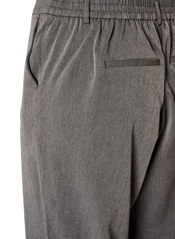 Hoogtailleerde pantalon met rechte pasvorm, Grijs, Packshot image number 3