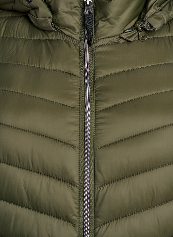 Lichtgewicht jas met zakken en een afneembare capuchon, Groen, Packshot image number 2
