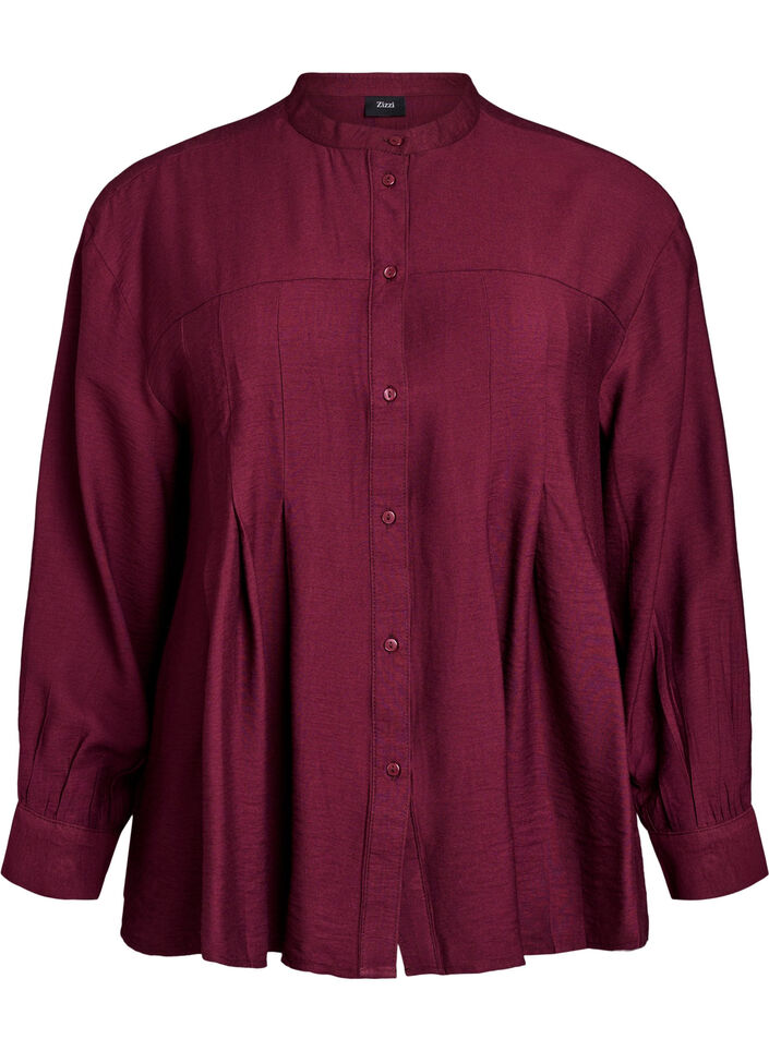Viscose shirt met A-lijn vorm, Rood, Packshot image number 0