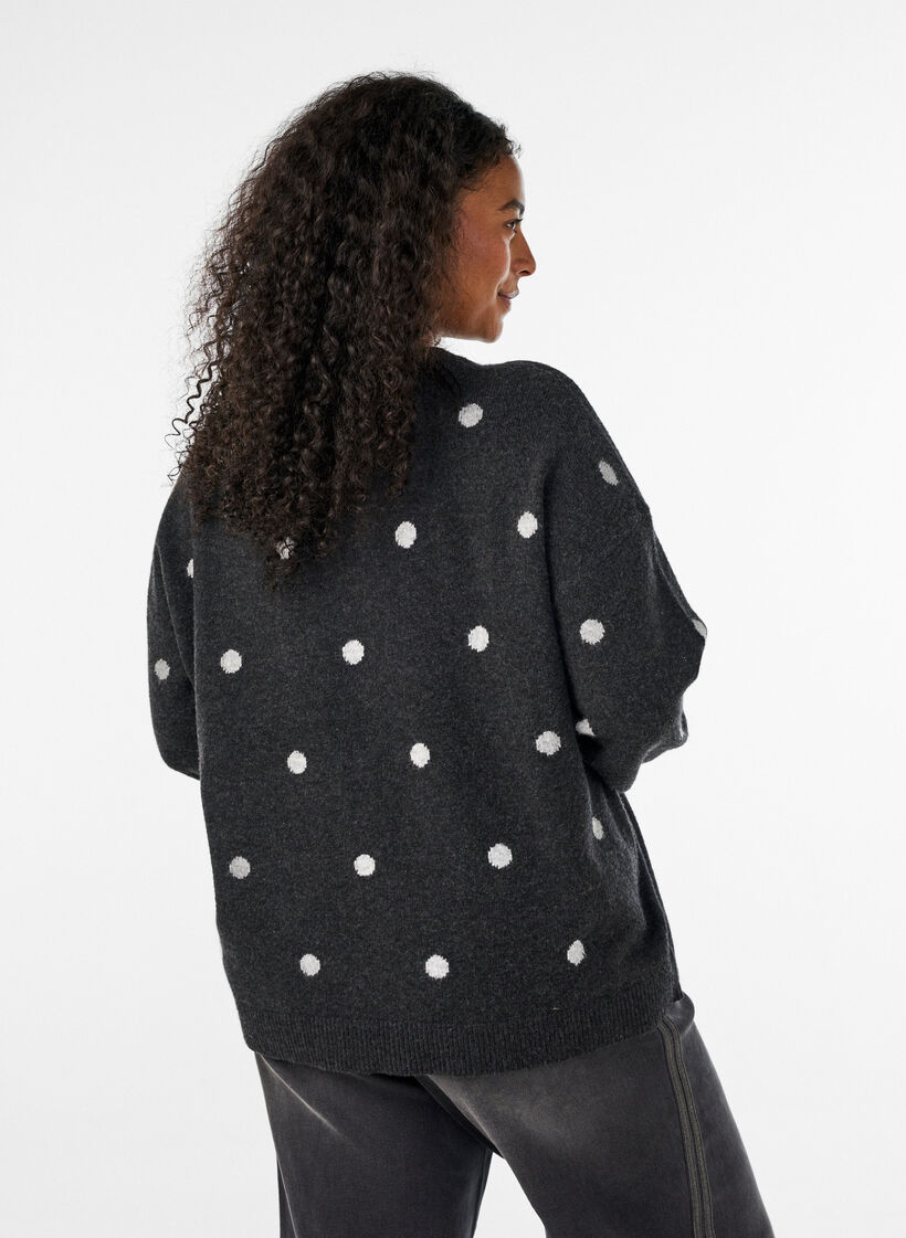 Vest met stippenpatroon, Grijs, Model image number 2