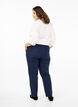Broek met hoge taille en rechte pijpen, Blauw, Model image number 1