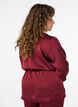 Feestblouse in satijnlook met knoopjes en verstelbare taille, Donker Bordeaux, Model image number 2