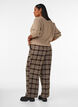 Gecrochte broek met wijde pijpen, Bruin, Model image number 1