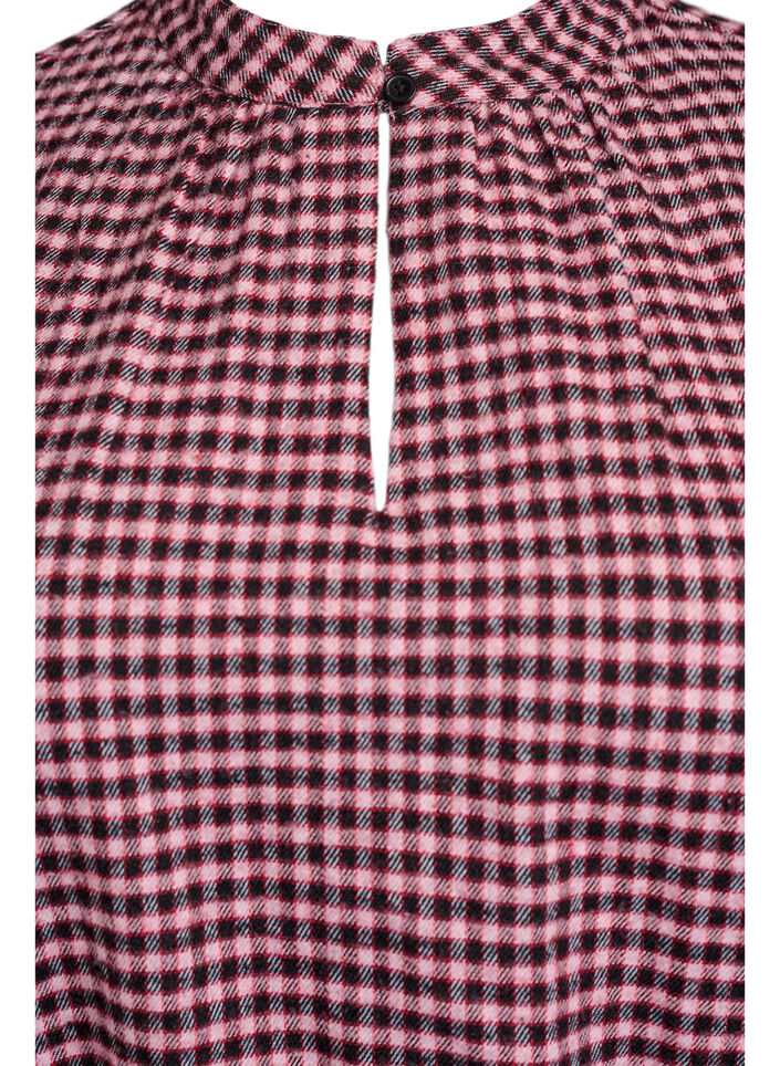 Korte jurk met ruitjes en een strikceintuur, Rood, Packshot image number 2