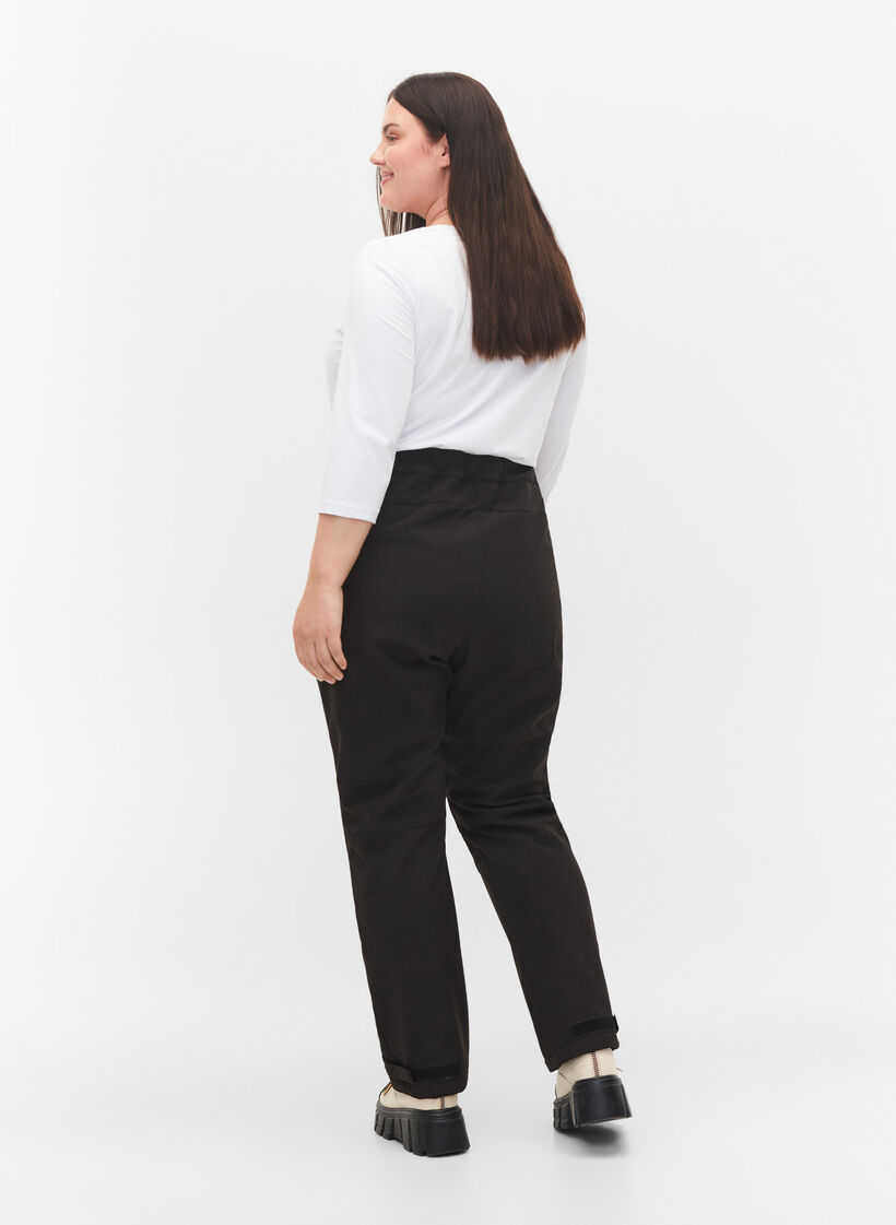 Softshell broek met verstelbaar velcro, Zwart, Model image number 2