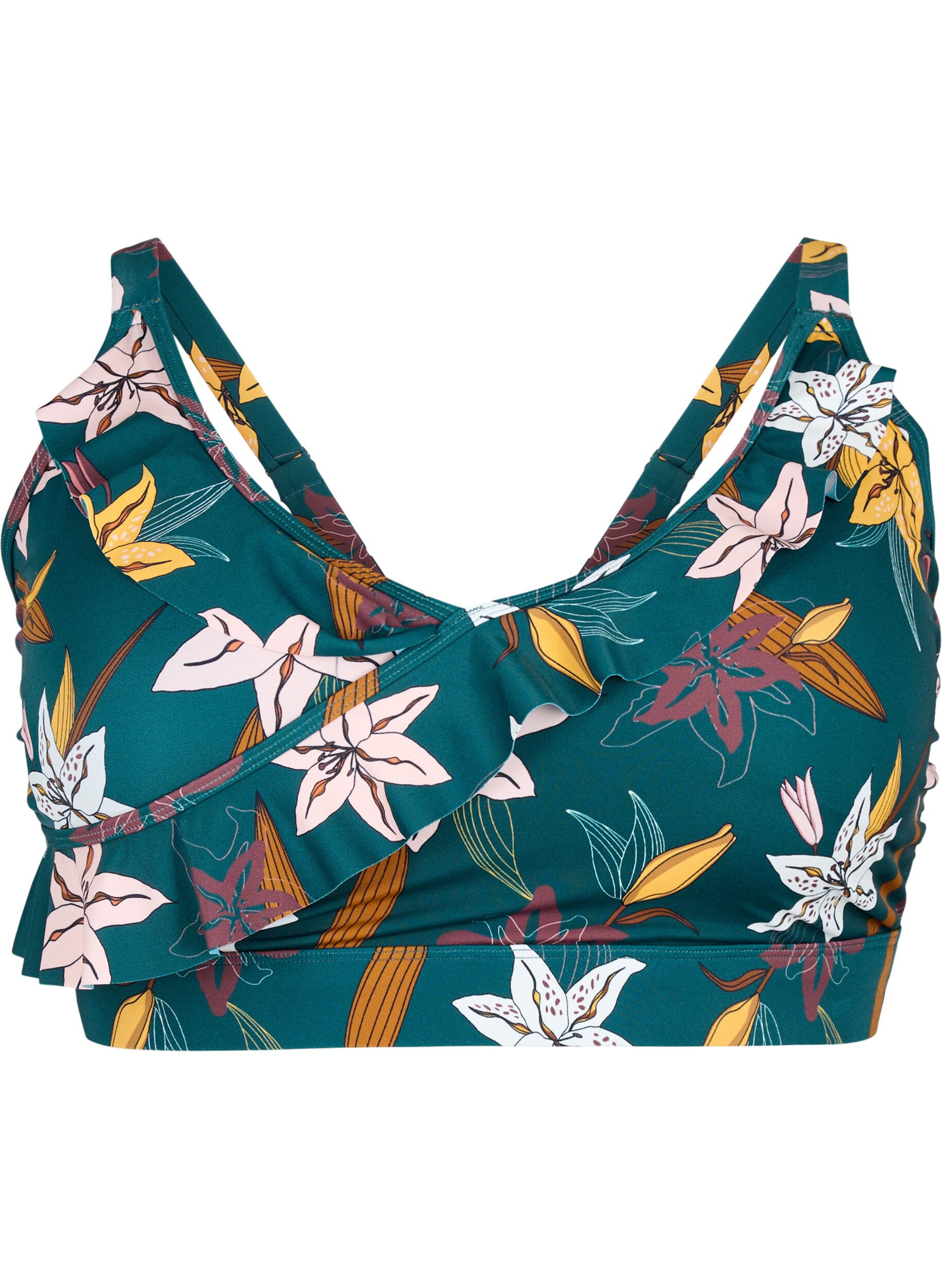 Gebloemde bikinibeha met ruches