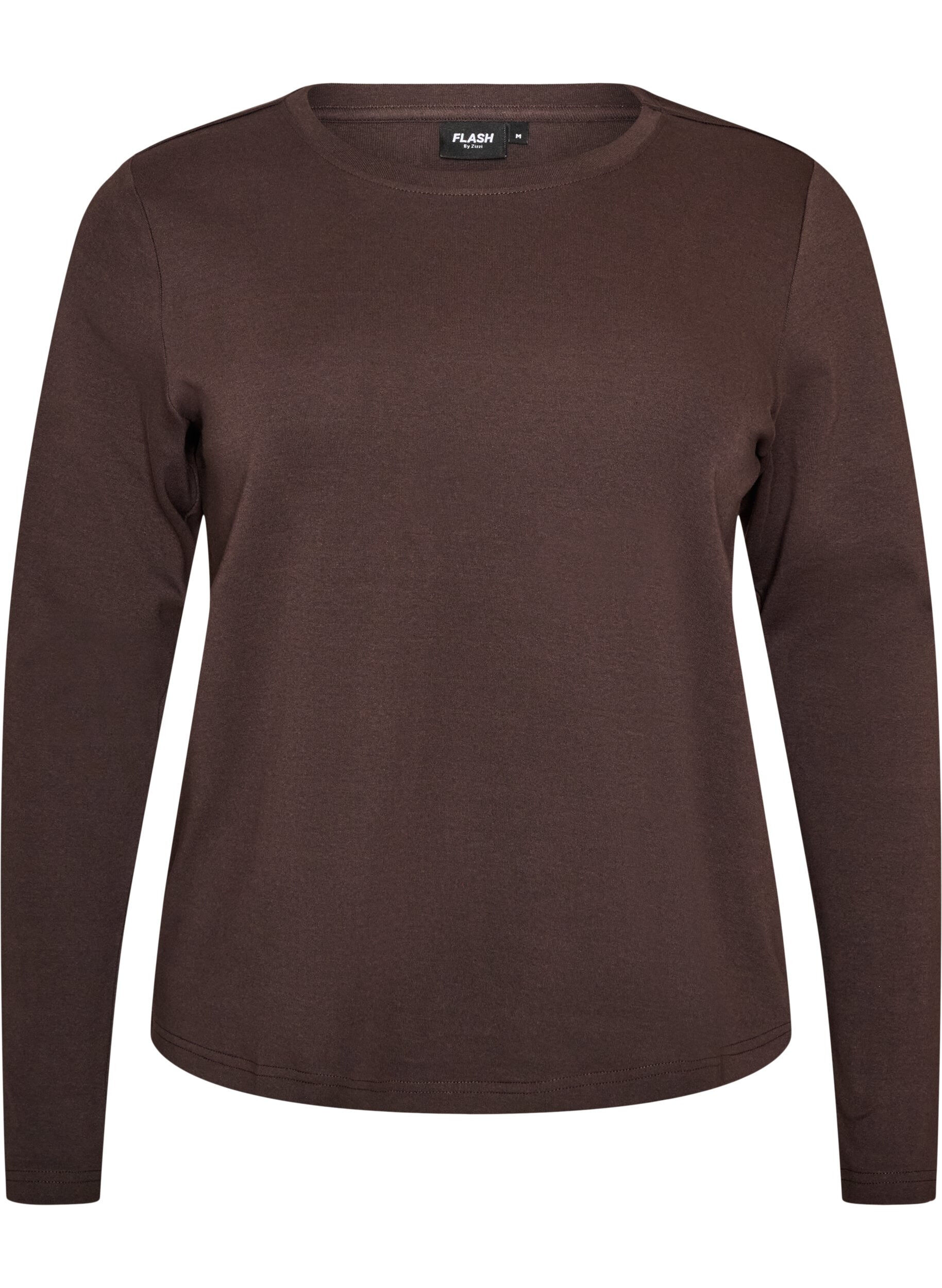 Basic T-shirt met lange mouwen en ronde hals