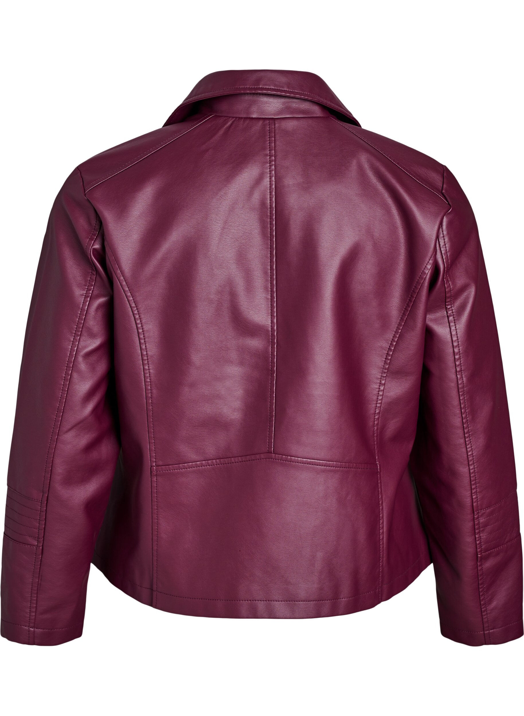 ZizziImitatieleer bikerjack, Donker Bordeaux, Packshot image number 1