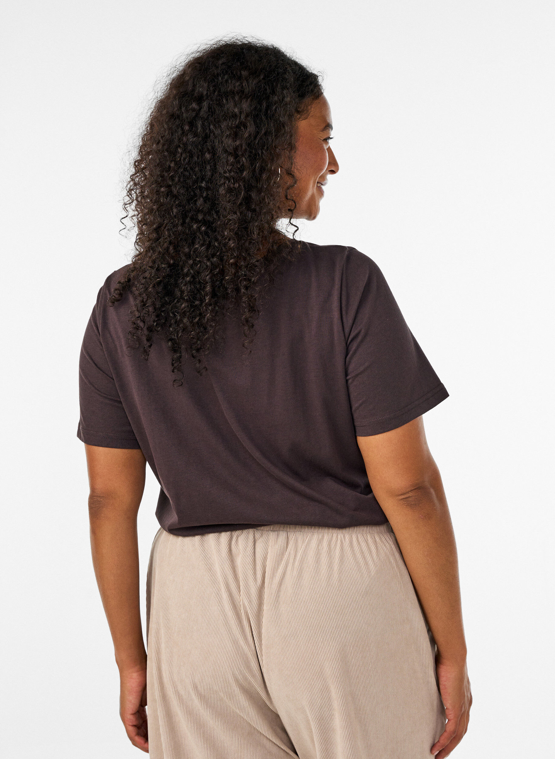 ZizziT-shirt met print, Bruin, Model image number 2