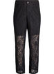 Hoog getailleerde kanten broek, Zwart, Packshot image number 0