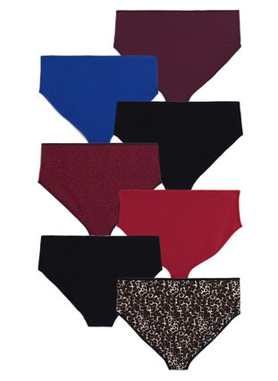 Zizzi7-pack panties met normale taille, Rood, Packshot image number 1