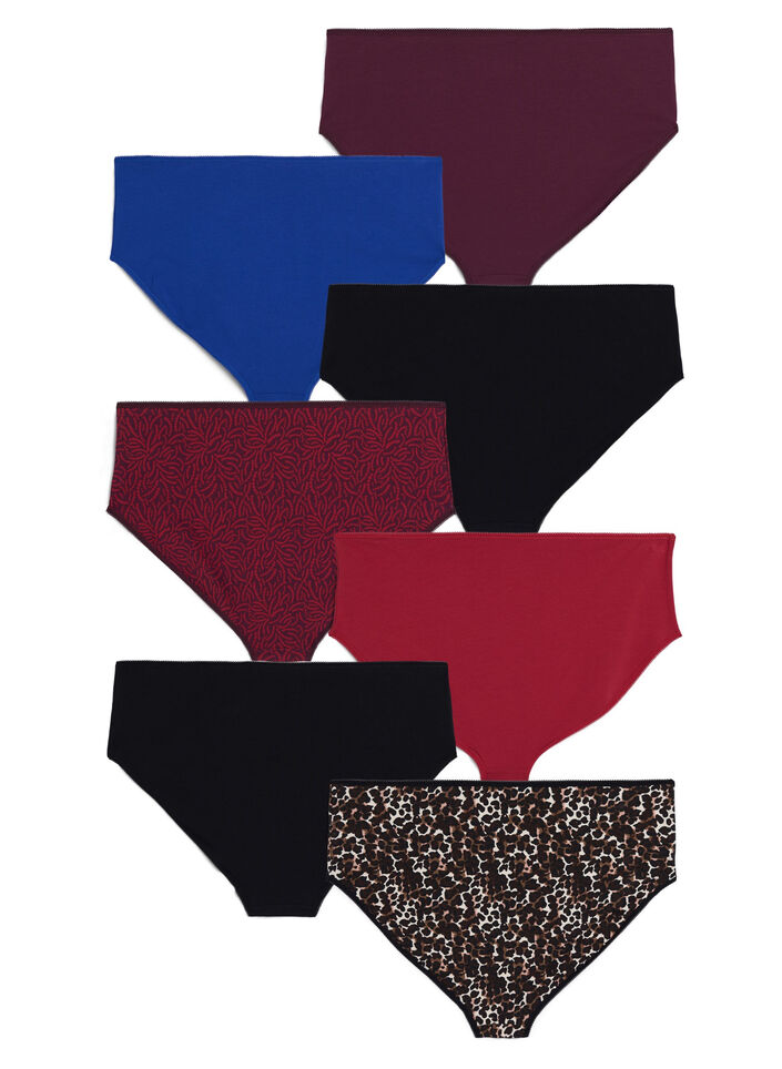 7-pack panties met normale taille, Rood, Packshot image number 1