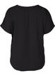 Blouse met korte mouwen en een ronde halslijn, Zwart, Packshot image number 1