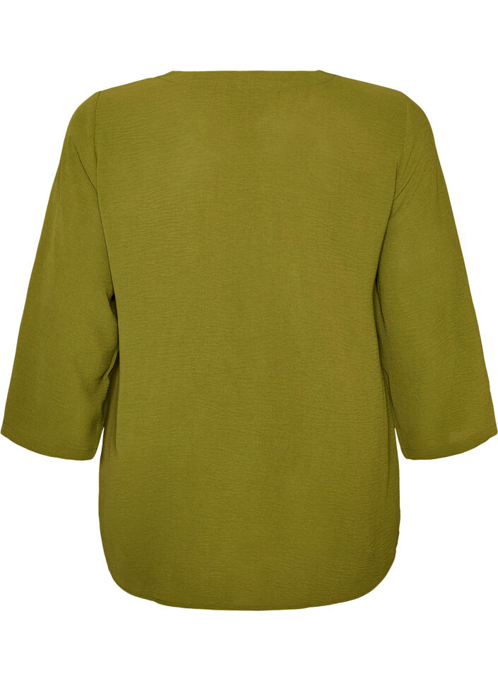 Blouse met 3/4 mouwen, Groen, Packshot image number 1