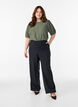 Pantalon met hoge taille en straight-fit, Zwart, Model image number 0