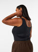 Strakzittende basic top met omkeerbare functie, Zwart, Model image number 4