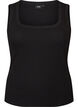 Rib top met vierkante halslijn, Zwart, Packshot image number 0