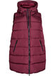 Lange vest met capuchon en zakken, Rood, Packshot image number 0