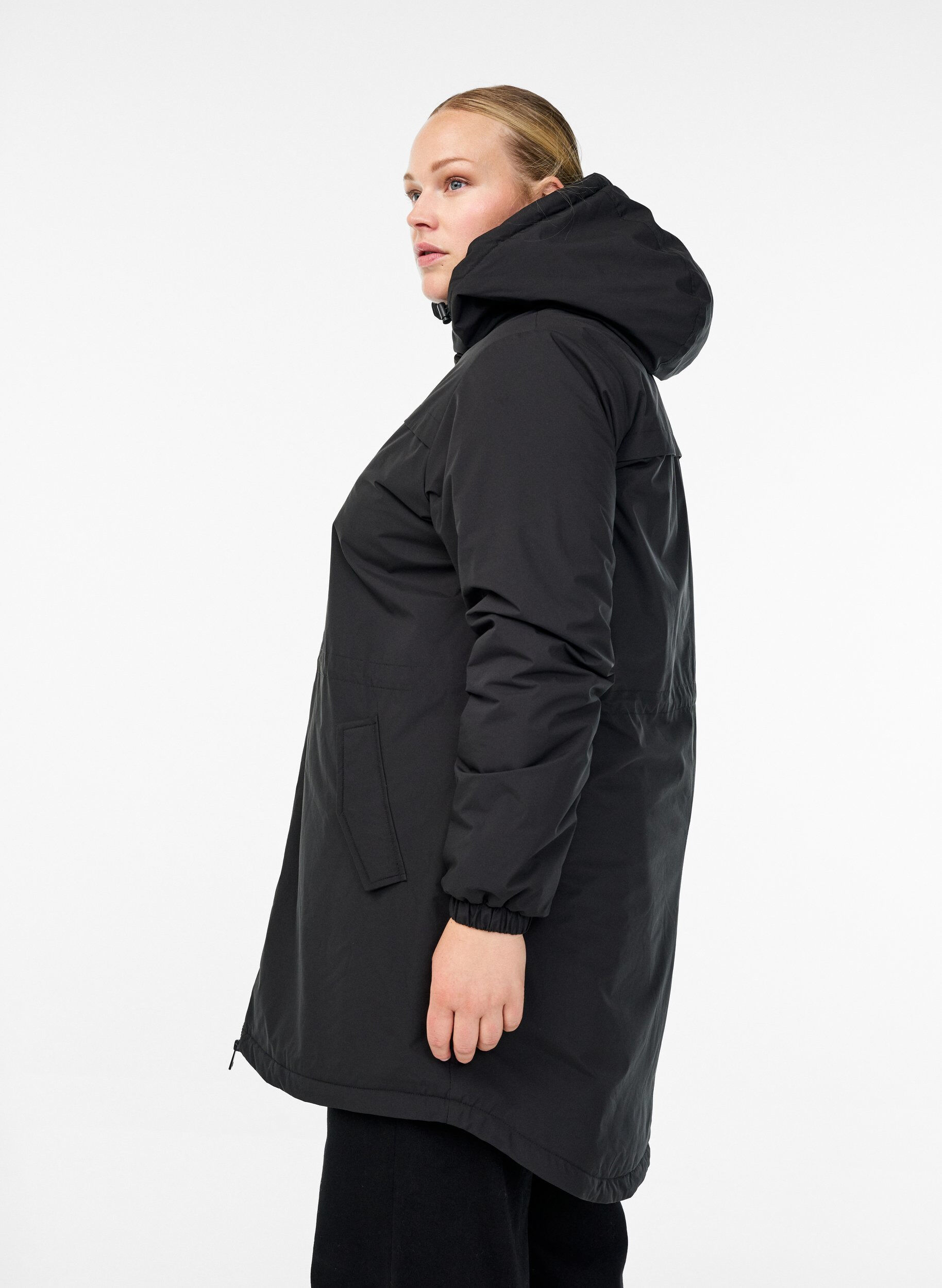 ZizziLichtgewicht gewatteerde parka met een capuchon, Zwart, Model image number 3