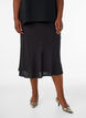 Viscose rok met een elastische taille, Zwart, Model image number 0