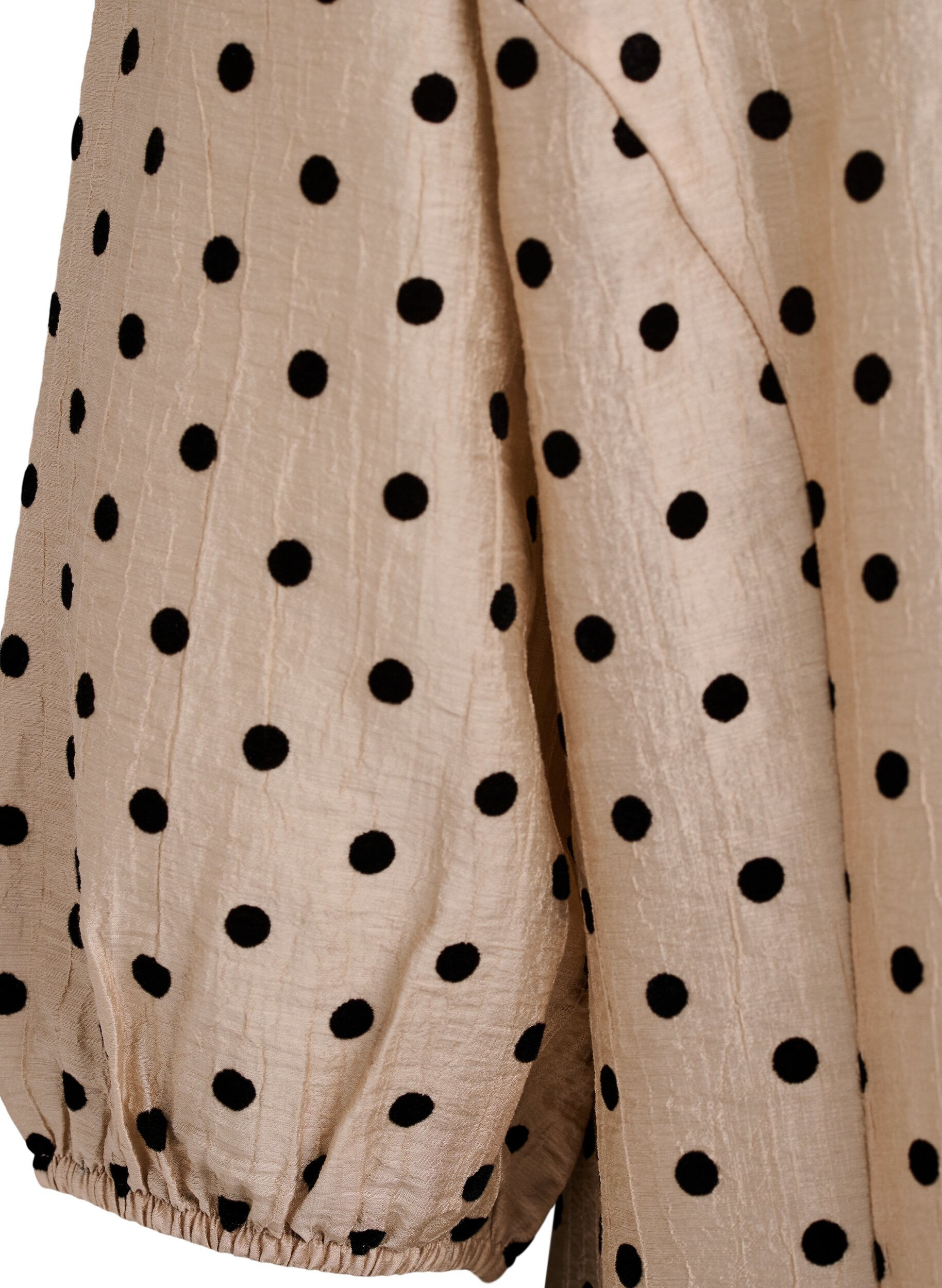 ZizziMidi overhemdjurk met polka dots en 3/4 mouwen, Beige, Packshot image number 3